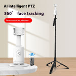 AI face tracking phone gimbal on extendable tripod, white