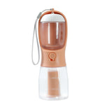 3-in-1 portable pet cup, orange with clear lid and water bottle base