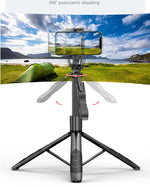 Auto tracking smartphone gimbal tripod with phone mount and three black legs