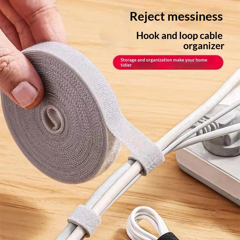 Organizador de Cables Cable de Datos Recogecables y Fijación Brida de Velcro Sujetacables