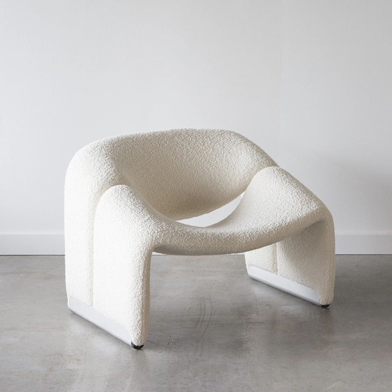 Sofá individual nórdico de lujo ligero y sonriente, moderno, minimalista, para sala de estar, dormitorio, balcón, de tela de ocio