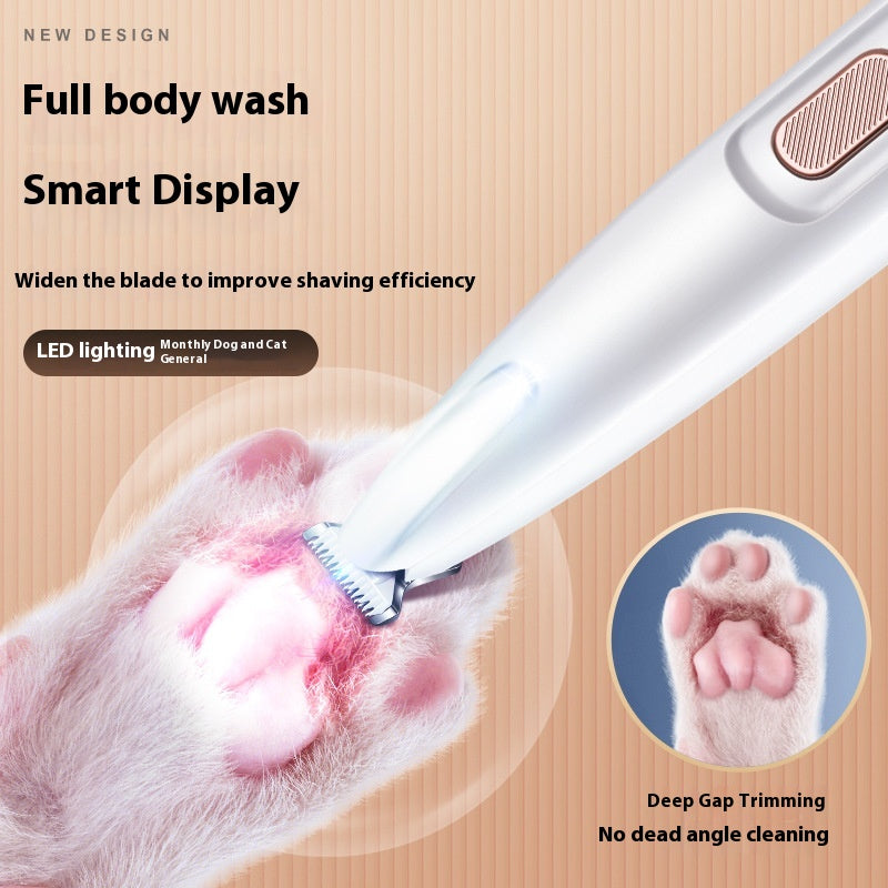 PetGroom Pro LED Paw Trimmer - Waterproof & Wide Blade Dog Clippers for Effortless Grooming