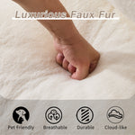 White plush bean bag sofa cushion with hand pressing for softness