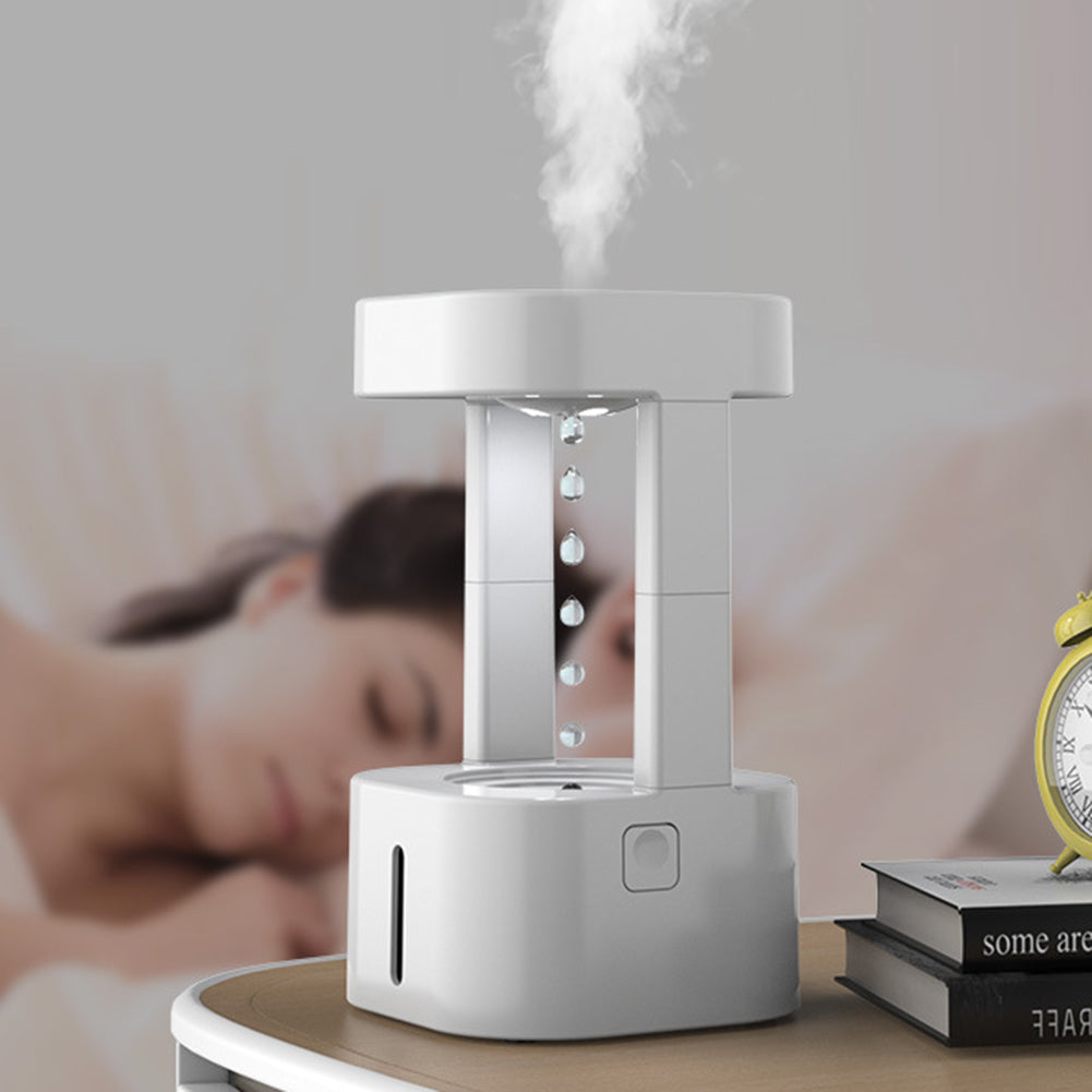 Humidificador creativo antigravedad con gota de agua, pulverizador de niebla para aire acondicionado, silencioso para dormitorio y oficina, con tanque de agua de 580 ml