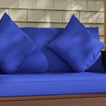 Outdoor Wicker Loveseat – 2-Seat PE Rattan Patio Sofa, Dark Blue