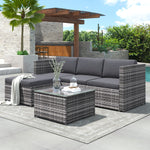 Garden Corner Sofa Rattan Garden Furniture Patio Set Garden Entertaining Set Garden Rattan Furniture Lounge Set,Grey