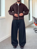 Stylish Brown Zip-Up Jacket - Cozy Long Sleeve Essential by [Brand Name]