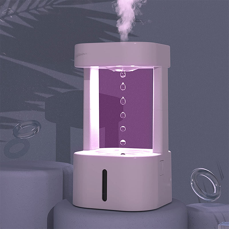 Humidificador creativo antigravedad con gota de agua, pulverizador de niebla para aire acondicionado, silencioso para dormitorio y oficina, con tanque de agua de 580 ml