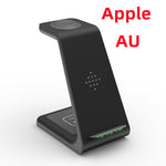 Black wireless charger stand with vertical charging slot and illuminated indicator