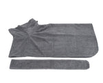 Gray microfiber pet drying wrap set, two folded pieces