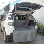 Grey waterproof pet trunk and seat cover mat with quilted top panel