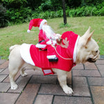 Santa Claus Riding Deer Dog Christmas Costume