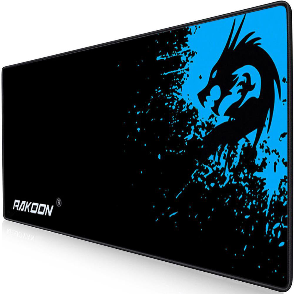 Rakoon non-slip rubber mouse pad with smooth black-and-blue sci‑fi graphic
