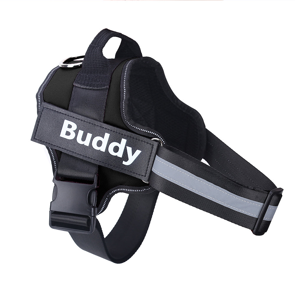 Pawfect Fit Personalized No-Pull Reflective Adjustable Dog Harness for Small & Large Dogs with Custom Patch