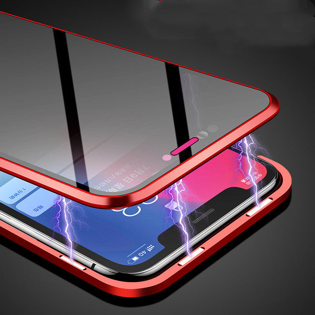 Anti-Peep Magnetic Privacy Glass Phone Case – Flip Style