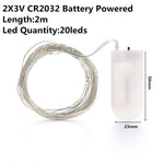 Luces de Navidad LED para Exteriores, a Pilas o por USB, Guirnalda de Hadas de Alambre de Cobre de 2m, 5m o 10m para Decoración de Fiestas y Bodas