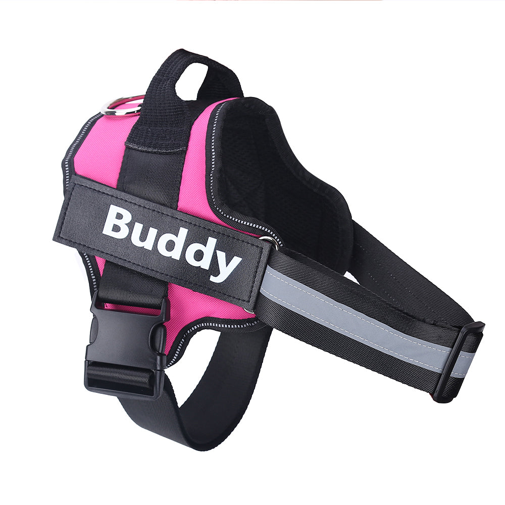 Pawfect Fit Personalized No-Pull Reflective Adjustable Dog Harness for Small & Large Dogs with Custom Patch