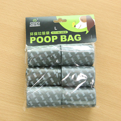 Poop bag pack with dark gray roll bags