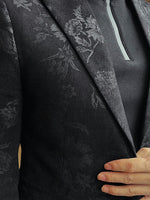 Men's Slim Fit Floral Print Blazer – Casual Polyester, Regular Length