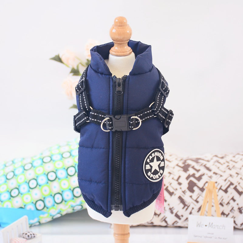 Pawsitive Vibes Waterproof Winter Dog Coat with Harness - Warm & Stylish Jacket for Big Dogs, Chihuahuas & Labradors