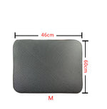 Double-layer cat litter mat, light gray textured double-sided design, size M (46 x 60cm)