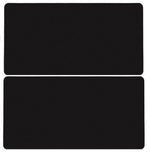 Black double-sided PU desk mat set, two rectangular pads with rounded corners