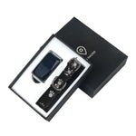 Pet GPS tracker in packaging with device and matching paw-strap accessories