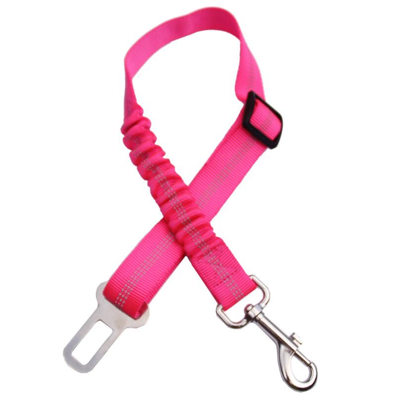 Adjustable Reflective Dog Seat Belt – Elastic Safety Harness for Car Travel