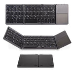 Black wireless keyboard folding design with large touchpad