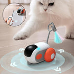 Remote control cat chase car toy with blue feather brush and orange bumper