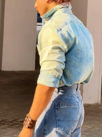 Light Blue Denim Button-Down Shirt - Effortless Style & Comfortable Fit by [Brand Name]