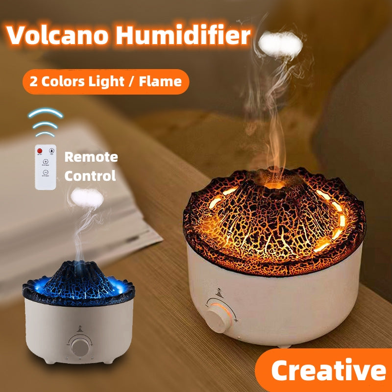 Humidificador Silencioso de Llama Simulada Pequeña de Volcán Humidificador de Llama Difusor de Volcán Decoraciones para el Hogar