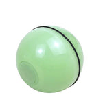 Green LED rolling cat toy ball with circular light button