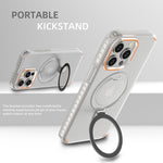 Clear phone case with portable kickstand ring and camera cutouts