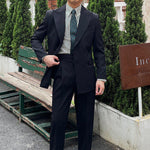 Chic & Classy Retro Ribbed Double-Breasted Suit - Elevate Your Style