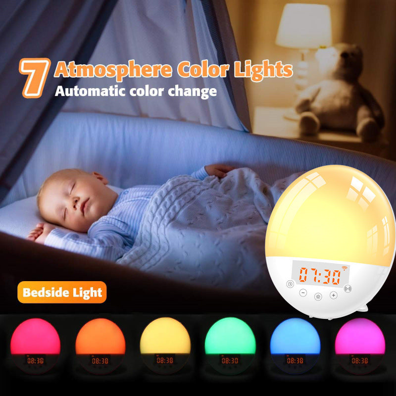 Despertador inteligente con control por voz Wi-Fi, luz natural de amanecer para despertar