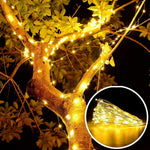 Luces de Navidad LED para Exteriores, a Pilas o por USB, Guirnalda de Hadas de Alambre de Cobre de 2m, 5m o 10m para Decoración de Fiestas y Bodas