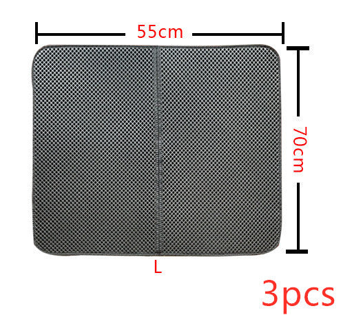 Double-layer cat litter mat, dark textured double-sided design, size L (55 x 70cm)