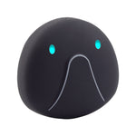 Round black anti-lost tracker tag with blue indicator lights and front speaker grille