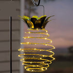 Luces solares impermeables de jardín con forma de piña para exteriores, luces de camino, luces de hadas colgantes, decoración de cadena de luces LED solares cálidas