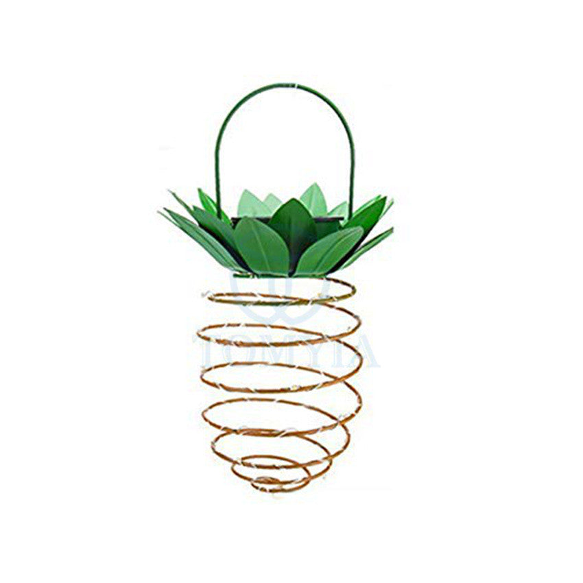 Luces solares impermeables de jardín con forma de piña para exteriores, luces de camino, luces de hadas colgantes, decoración de cadena de luces LED solares cálidas