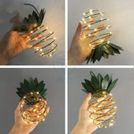 Luces solares impermeables de jardín con forma de piña para exteriores, luces de camino, luces de hadas colgantes, decoración de cadena de luces LED solares cálidas