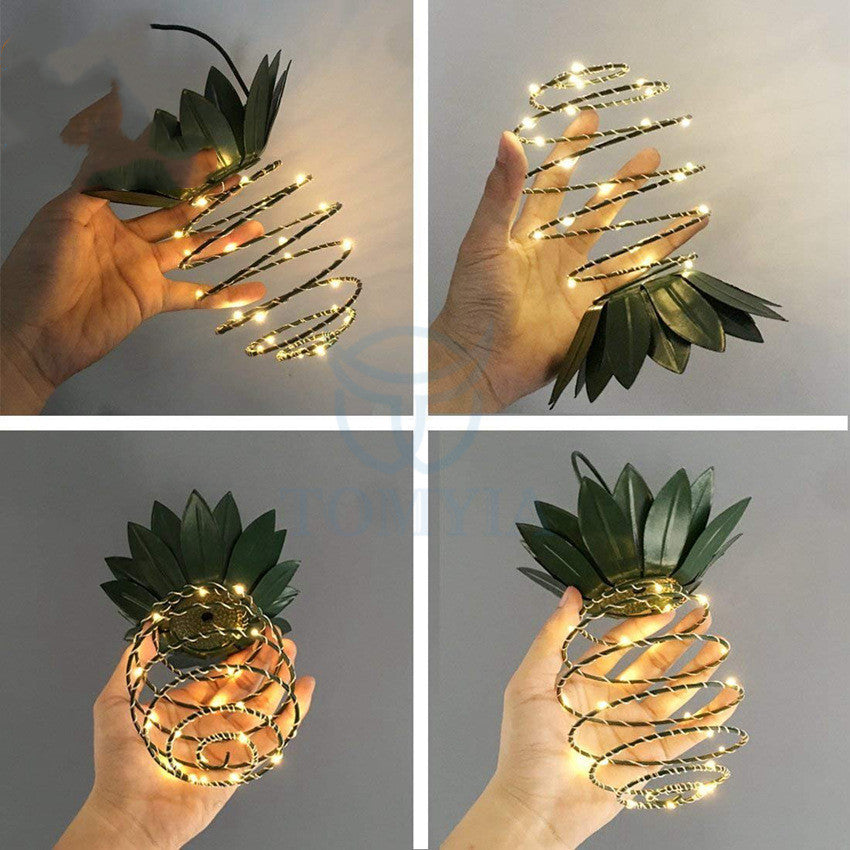 Luces solares impermeables de jardín con forma de piña para exteriores, luces de camino, luces de hadas colgantes, decoración de cadena de luces LED solares cálidas