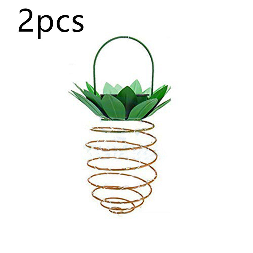 Luces solares impermeables de jardín con forma de piña para exteriores, luces de camino, luces de hadas colgantes, decoración de cadena de luces LED solares cálidas