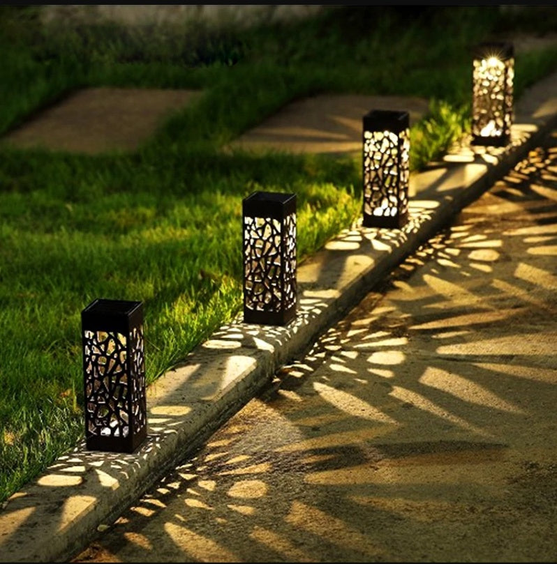 Luces solares para jardín, camino, lámpara de césped para decoración de faroles de jardín, luz de sendero exterior inalámbrica, impermeable, LED nocturna, lámpara solar