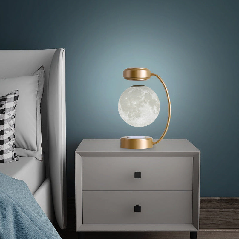 Lampe de chevet créative à lévitation magnétique en forme de lune