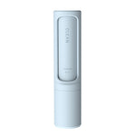 Light blue reusable pet hair remover lint roller brush with self-cleaning head