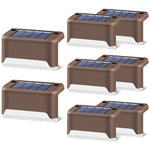 Nueva actualización Lámpara solar de valla LED impermeable Luces solares de cubierta Luz solar de paso al aire libre para escaleras de patio, camino de jardín, patio de paso