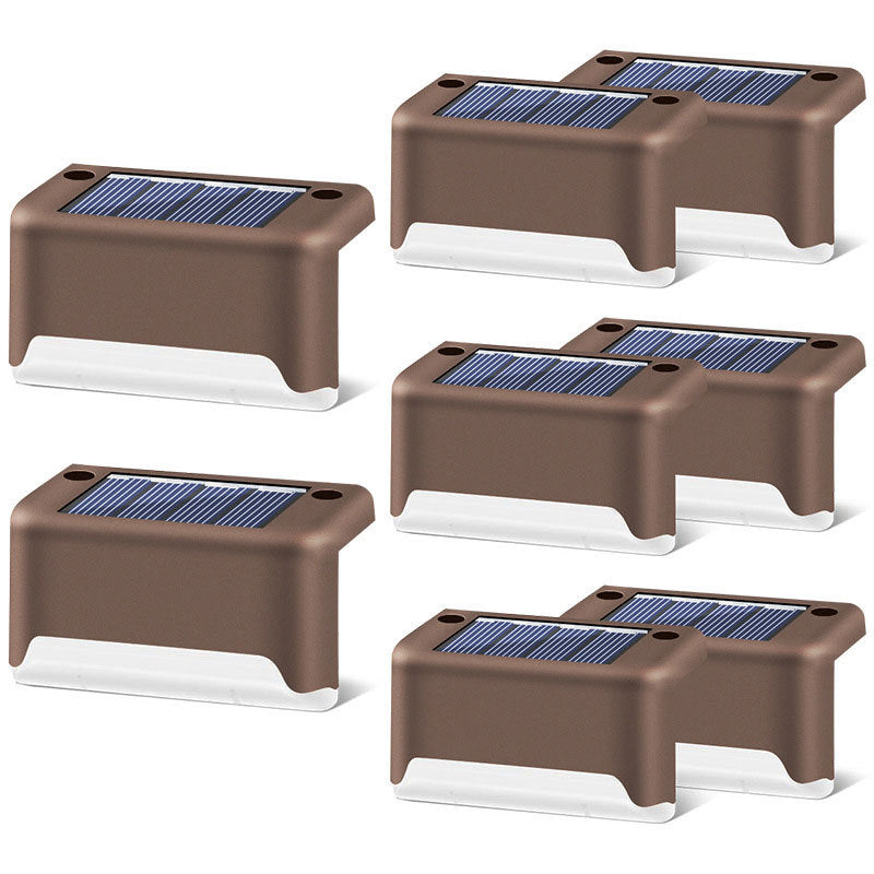 Nueva actualización Lámpara solar de valla LED impermeable Luces solares de cubierta Luz solar de paso al aire libre para escaleras de patio, camino de jardín, patio de paso