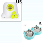 Automatic ball launcher base with lime chute and two circular metal cups